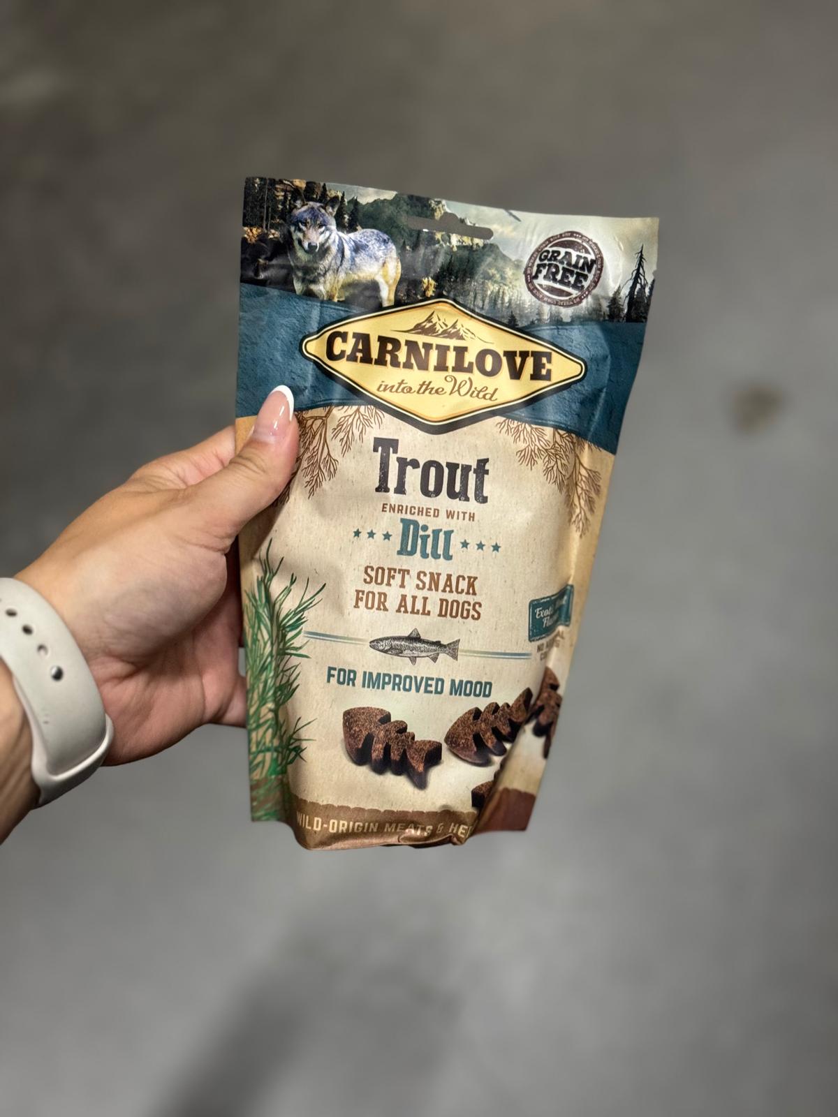 De vierde product foto voor Carnilove Soft Snack Forel / Dille