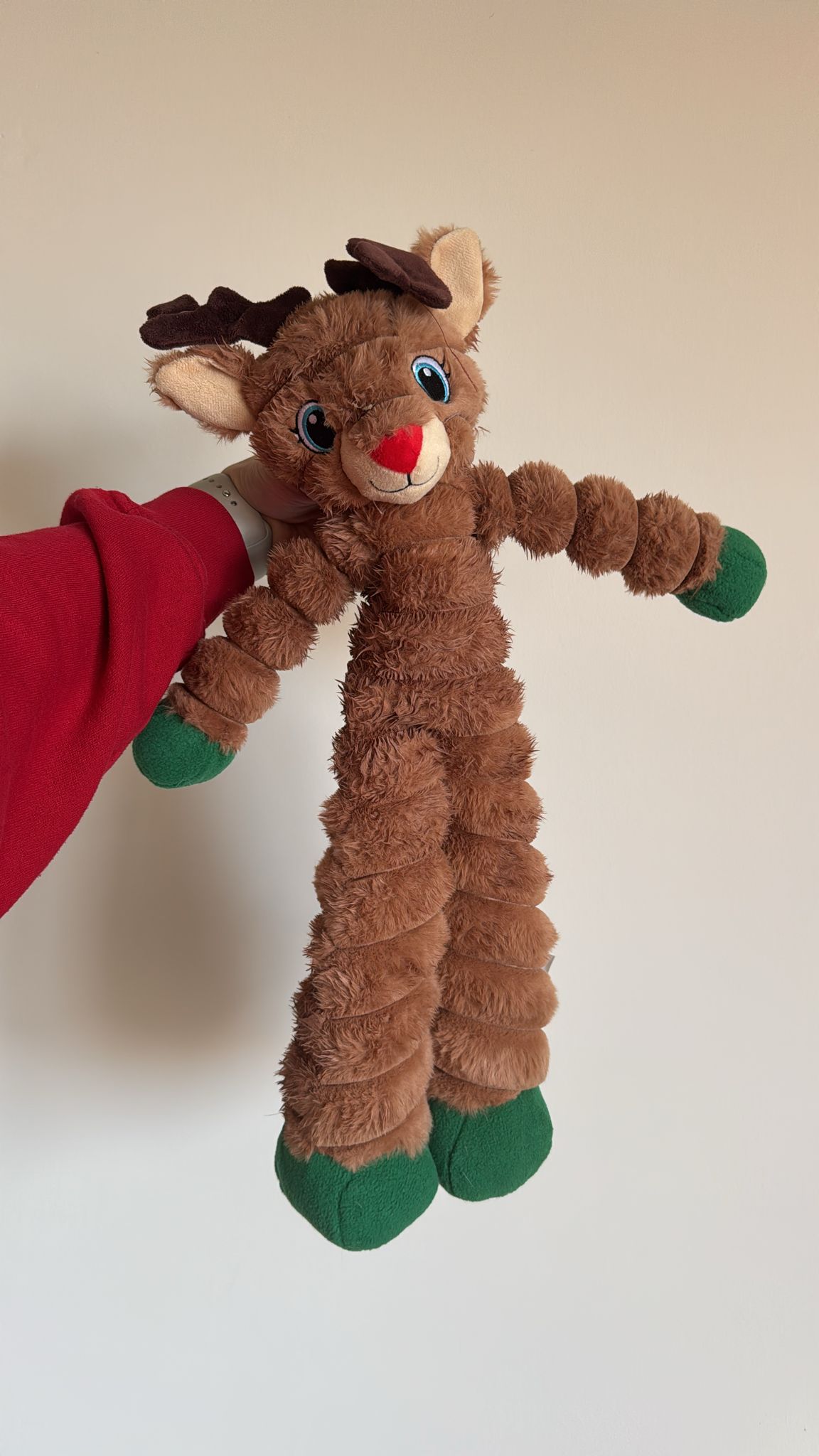 De derde product foto voor Kong Holiday Kerst Shakers Crumples Reindeer Bruin XL