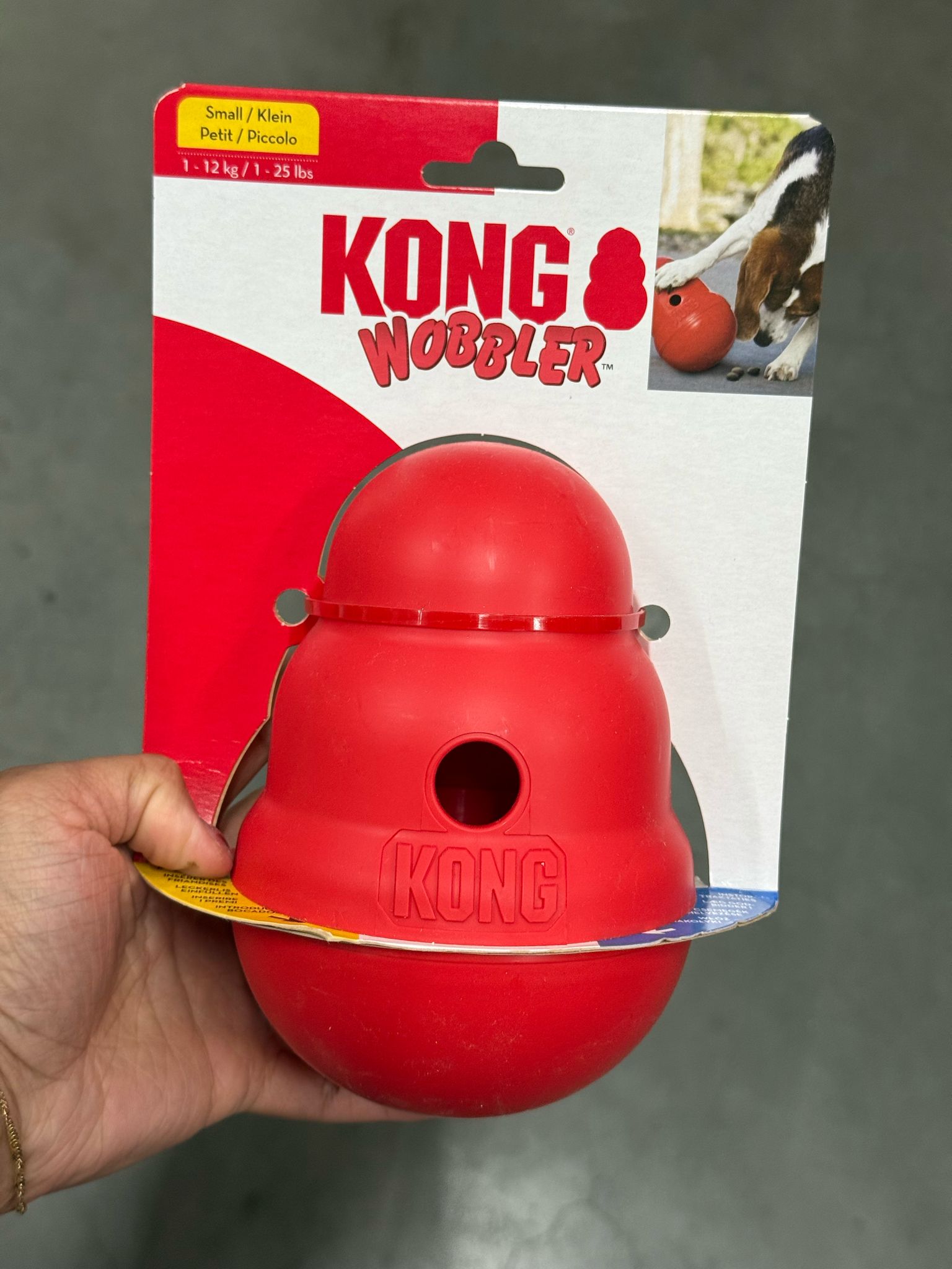 De tweede product foto voor Kong snack dispenser wobbler rood