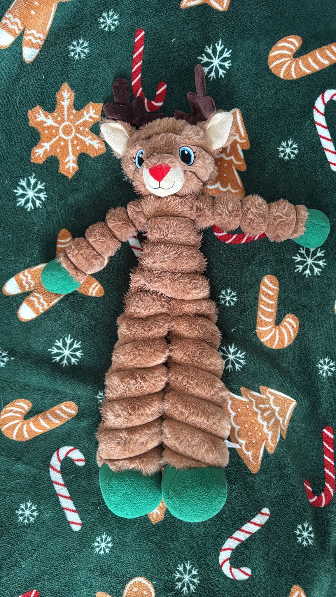 De tweede product foto voor Kong Holiday Kerst Shakers Crumples Reindeer Bruin XL