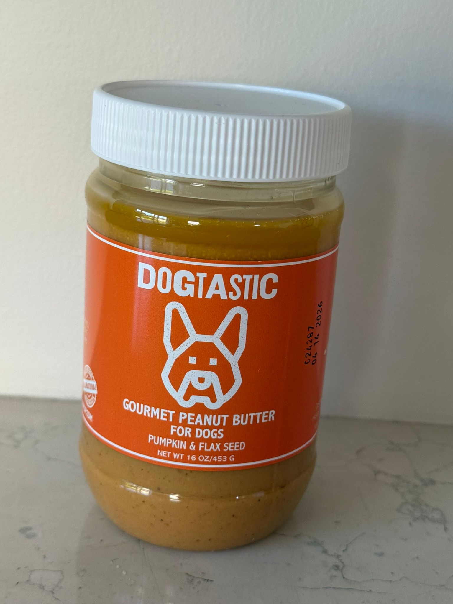 De tweede product foto voor Sodapup Dogtastic Gourmet Peanut Butter For Dogs - Pumpkin & Flax Flavour
