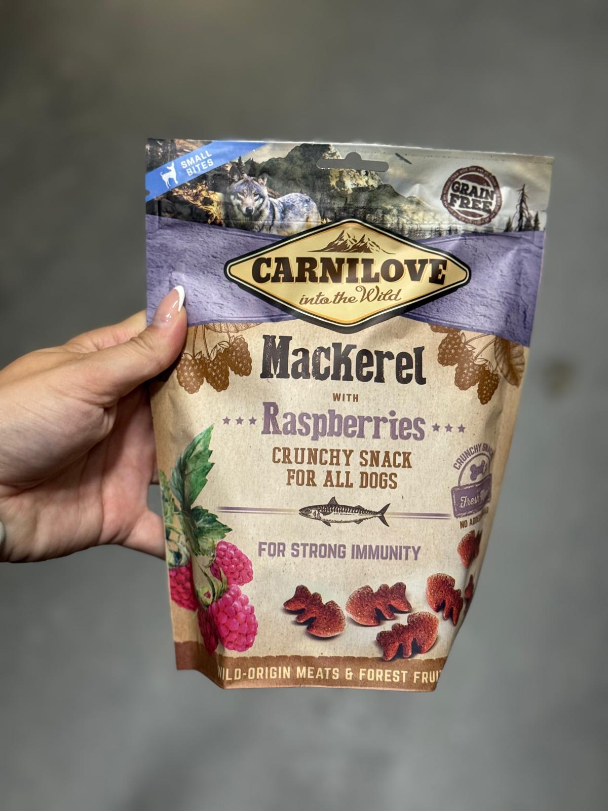 De product foto voor Carnilove Snack Makreel / Framboos