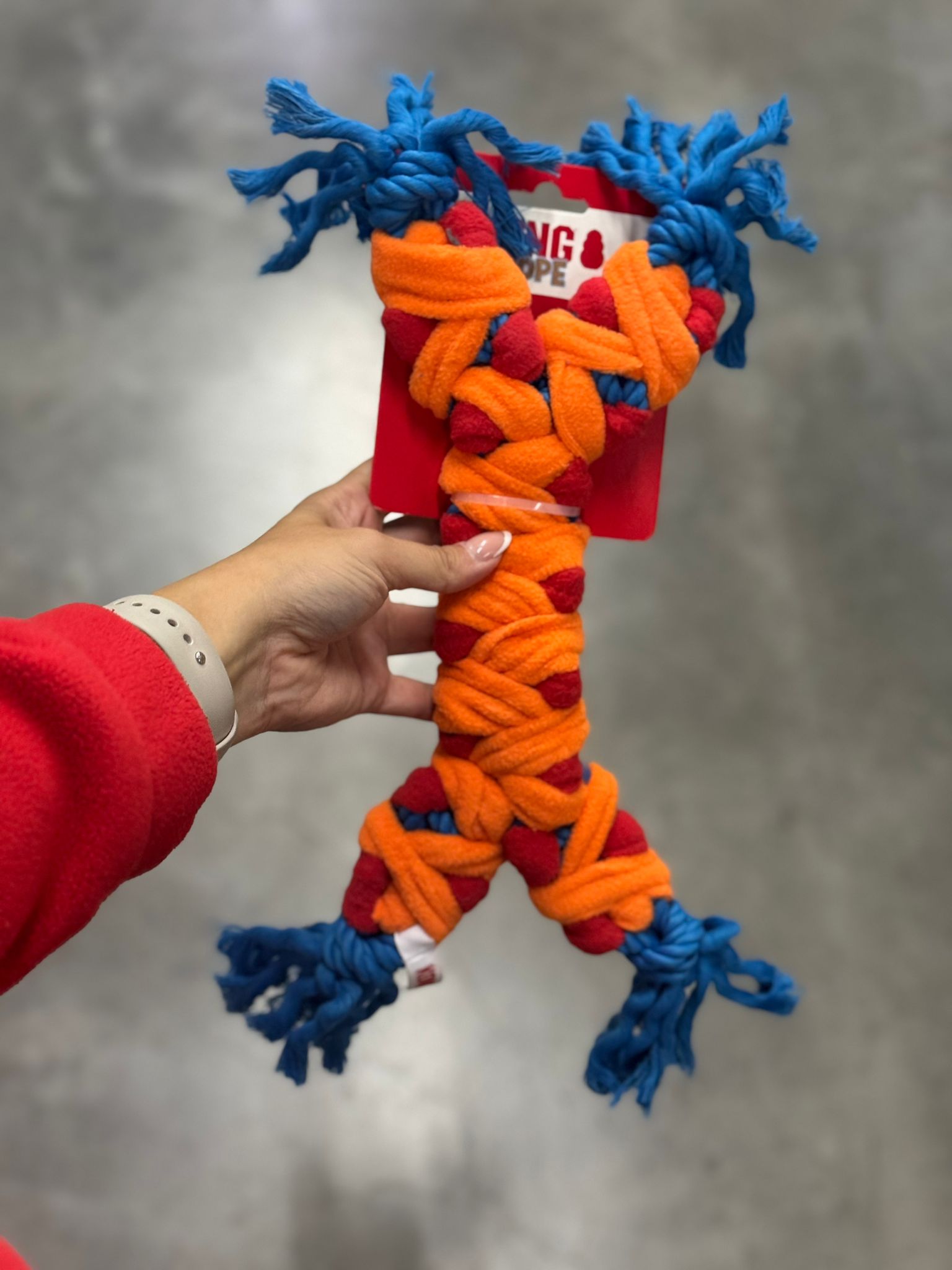 De derde product foto voor KONG Rope Rally Bot Oranje/Rood/Blauw