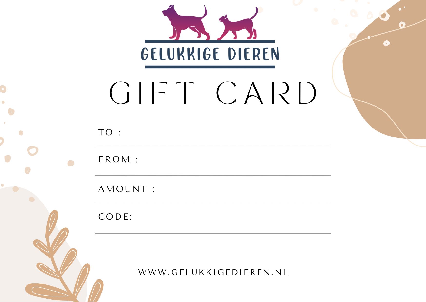 De eerste product foto voor het gerelateerde product Kadobon Gelukkige dieren