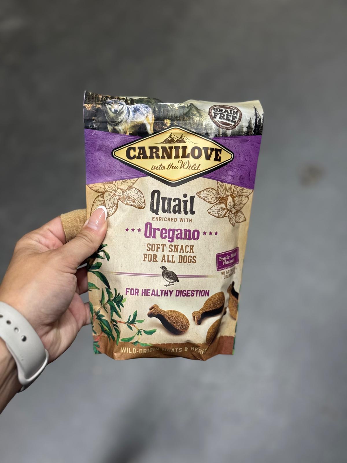De product foto voor Carnilove Soft Snack Kwartel / Oregano