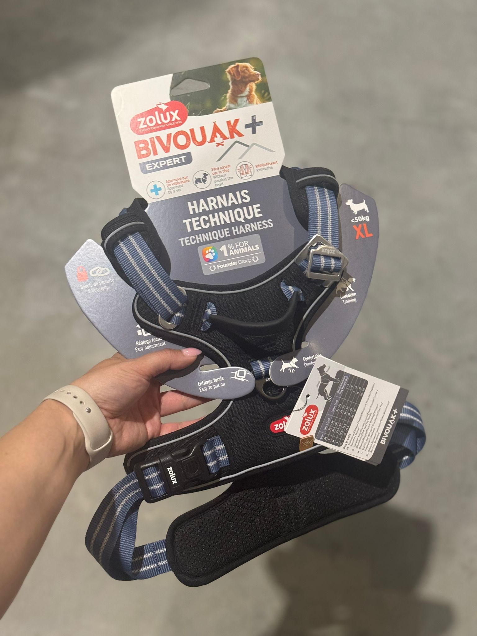 De product foto voor Zolux BVK hondentuig blauw