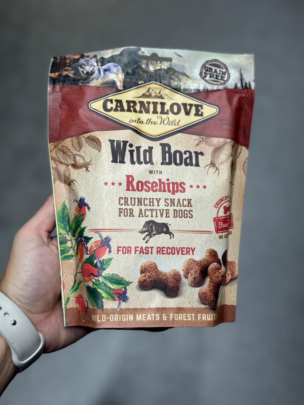 De product foto voor Carnilove Snack Everzwijn / Rozenbottel