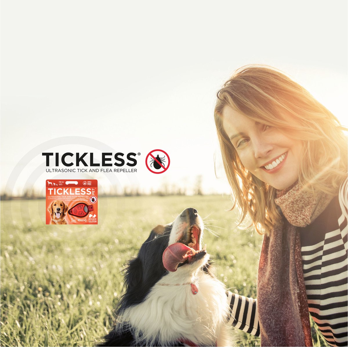 De derde product foto voor Tickless Teek en Vlo Afweer Voor Hond En Kat Fluoriserend Oranje