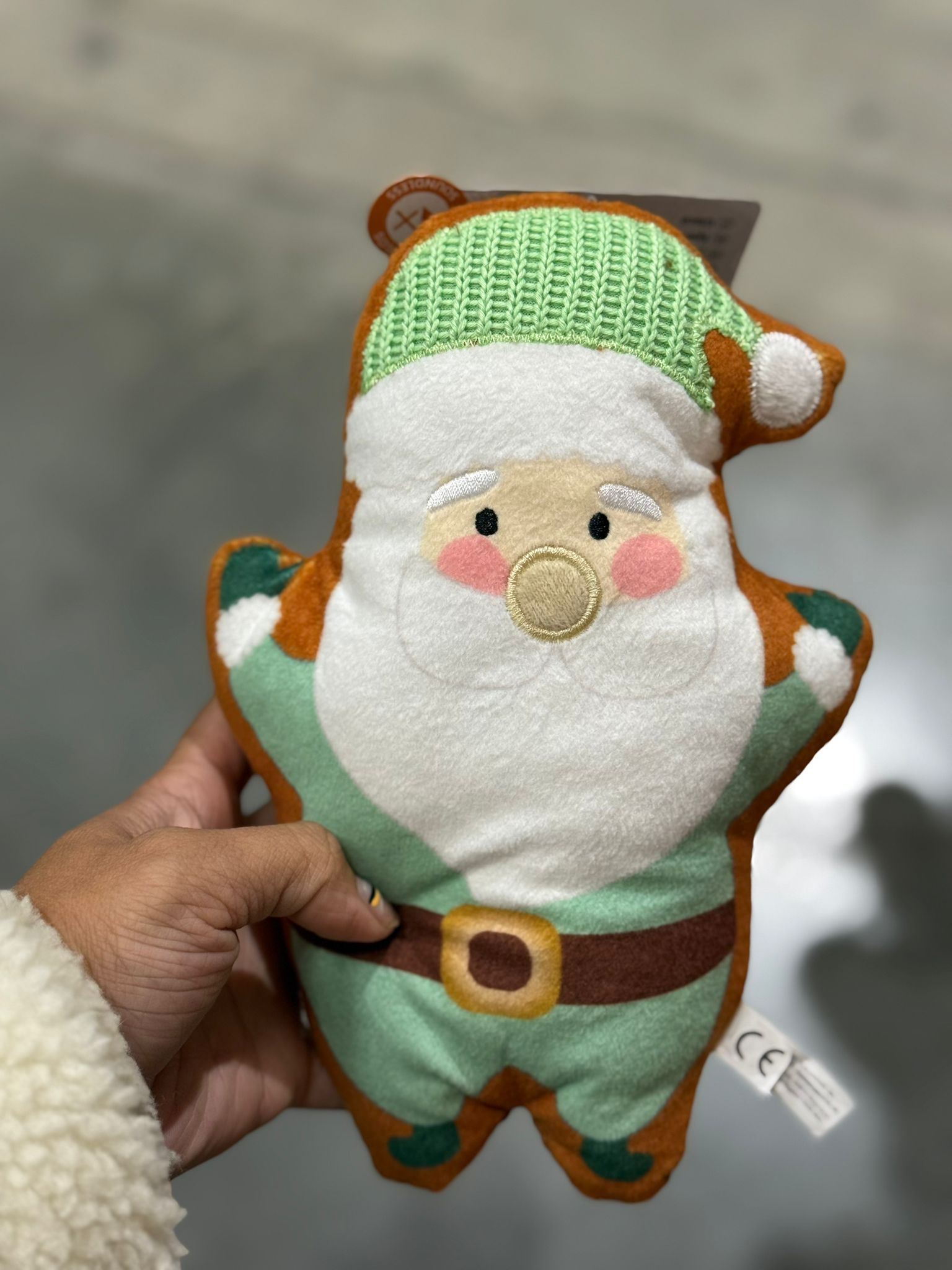 De tweede product foto voor Christmas Kerstman Pluche Groen