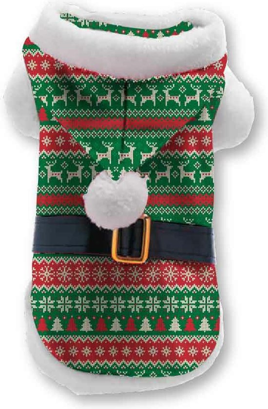 De eerste product foto voor het gerelateerde product Kerstjas Hond Rood/groen