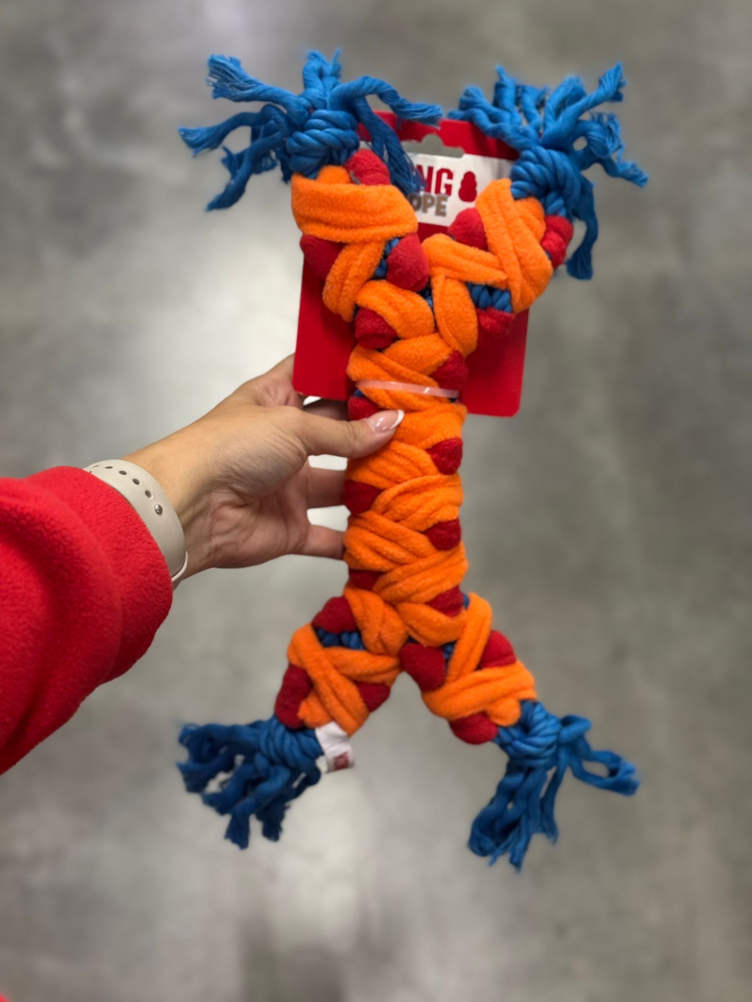 De tweede product foto voor KONG Rope Rally Bot Oranje/Rood/Blauw