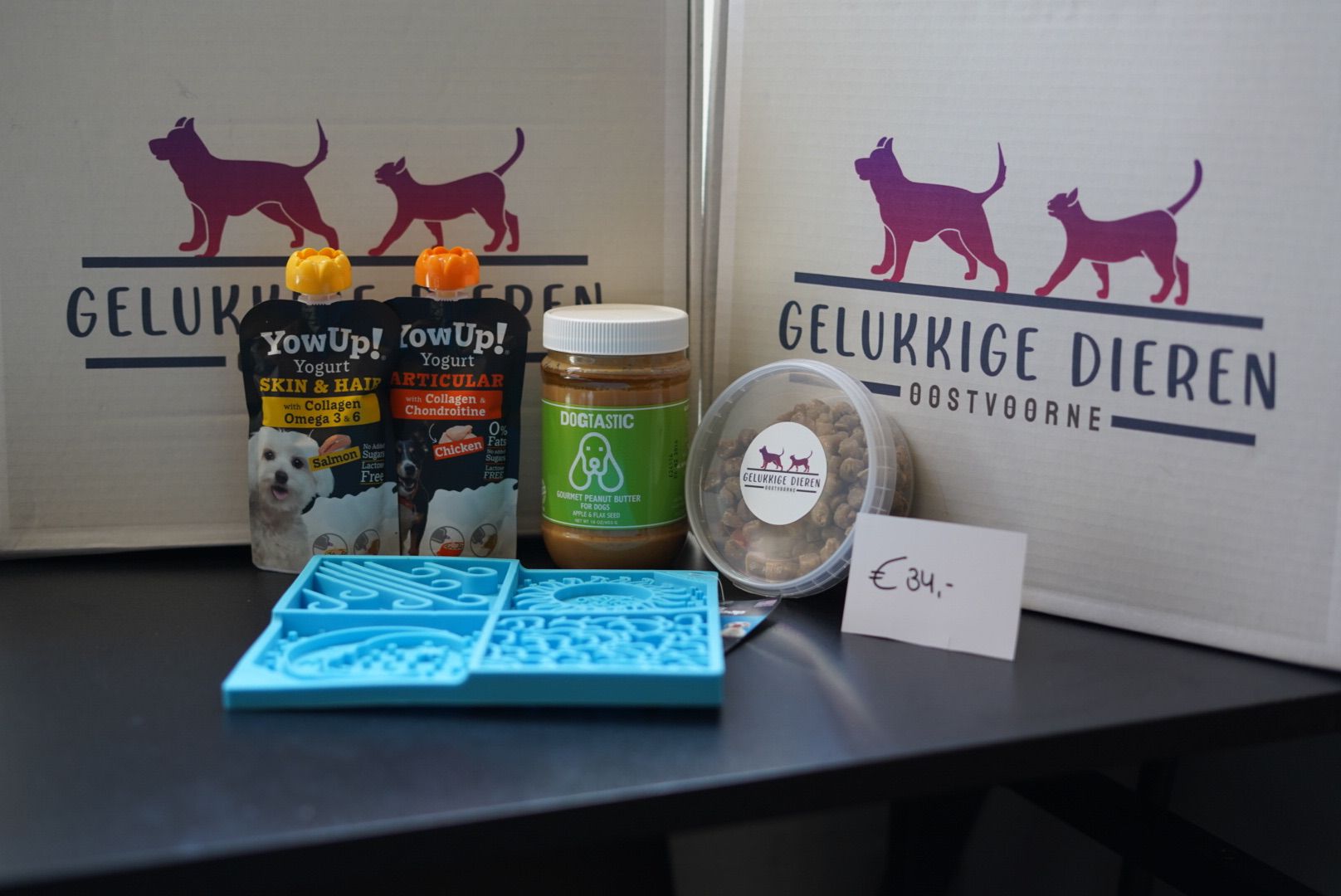 De vierde product foto voor Combinatiepakket Lickmat blauw
