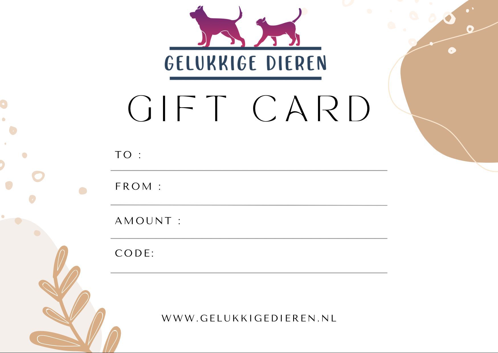 De derde product foto voor Kadobon Gelukkige dieren