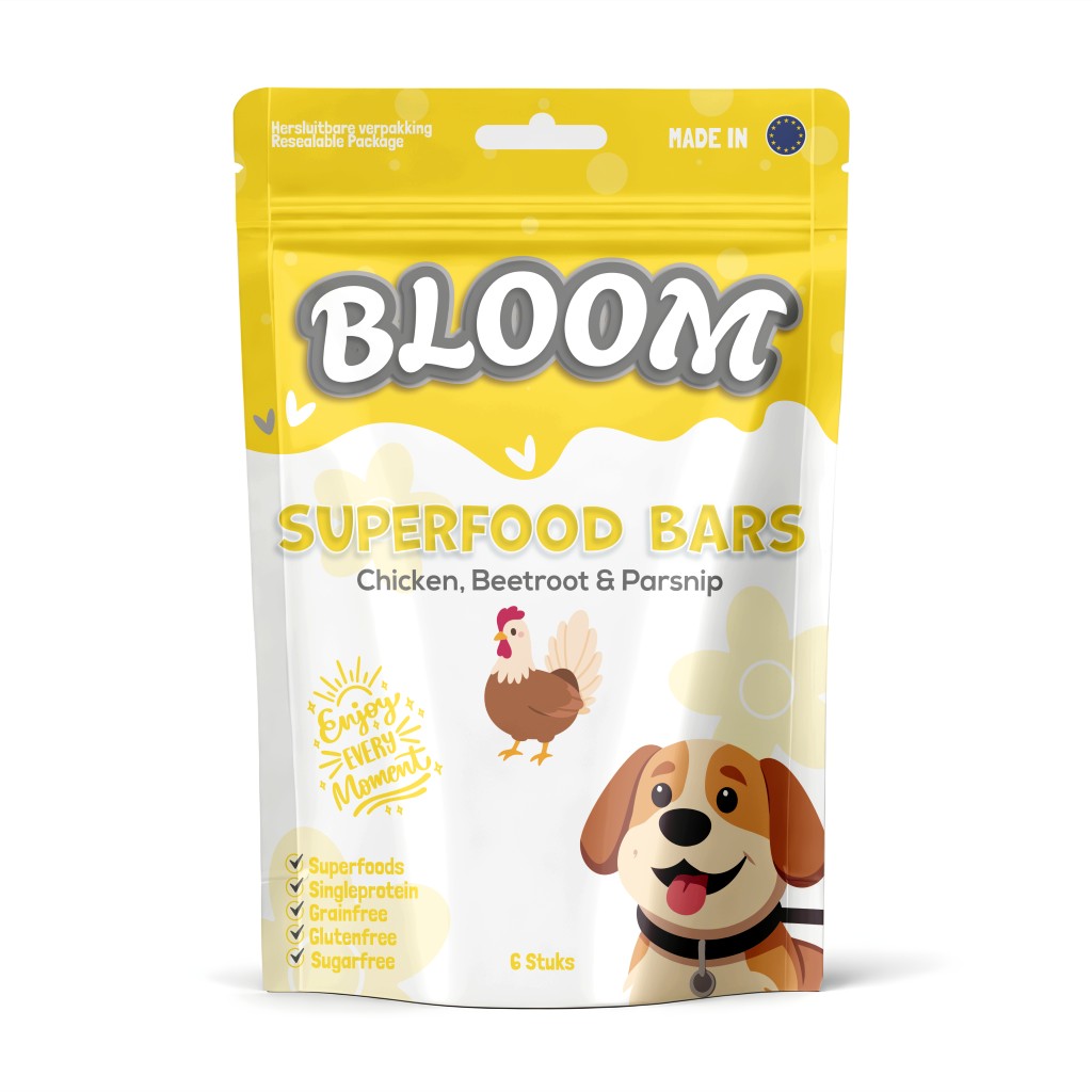 De product foto voor Bloom Superfood Bars – Chicken, Parsnip, Beetroot