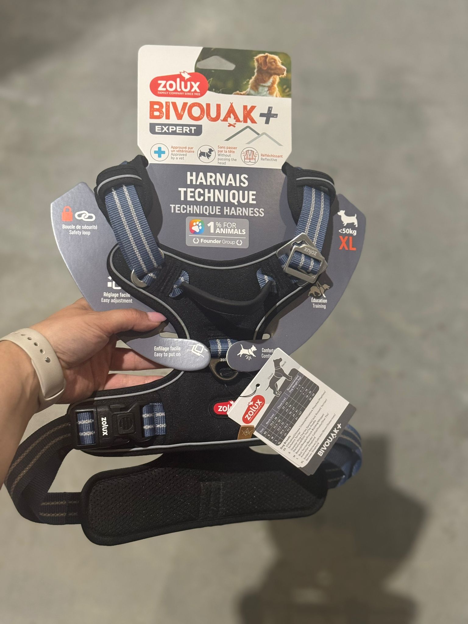 De derde product foto voor Zolux BVK hondentuig blauw